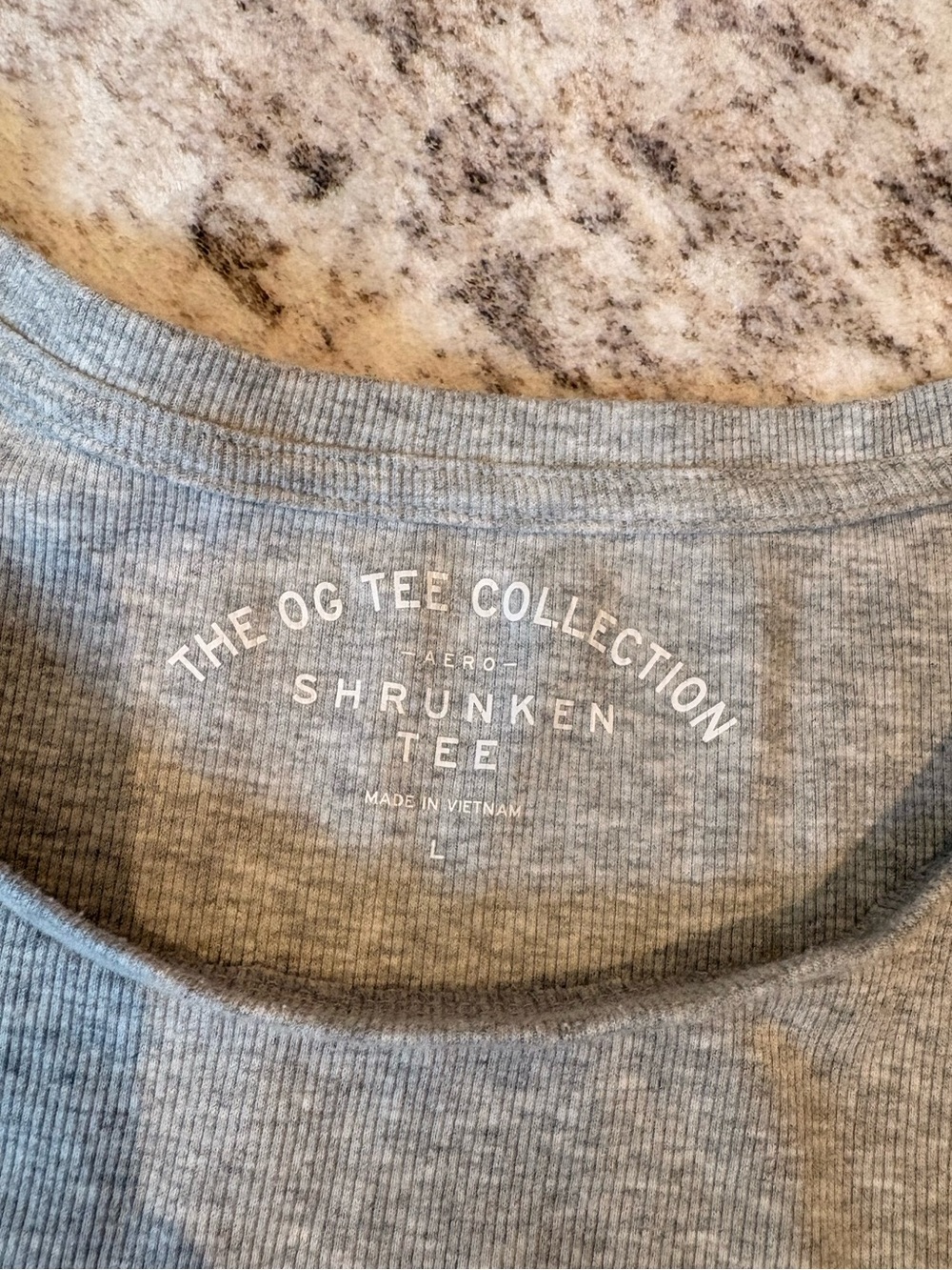 Gray Ribbed  Tee - Picture 2 of 3